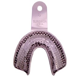 Superior Stainless Steel Impression Tray - Perforated - Edentulous Lower - Small