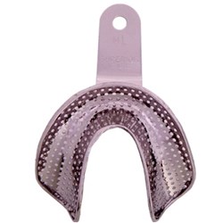 Superior Stainless Steel Impression Tray - Perforated - Edentulous Lower - Medium Large