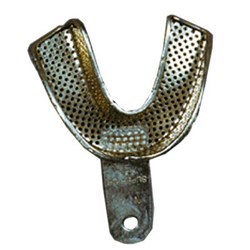 Superior Stainless Steel Impression Tray - Perforated - Edentulous Lower - Large