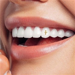 Twinkles - Tooth Jewellery - Cross Yellow - Gold 22k