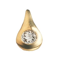 Twinkles - Tooth Jewellery - Droplet with Diamond 0,010ct - Gold 22k