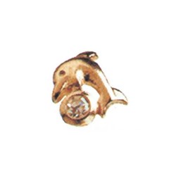 Twinkles - Tooth Jewellery - Dolphin with Diamond 0,010ct - Gold 22k