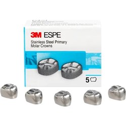 3M Crown SlimFit - Stainless Steel Primary Molar Crowns - JDUL5, 5-Pack