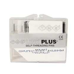Coltene TMS Link Plus - Self Threading Pins - Minim - 0.525mm - Single Shear - Titanium Alloy, 24-Pack