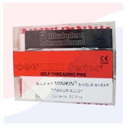 Coltene TMS Link - Parapulpal Pins - Minikin - Red - 0.425mm - Single Shear - Titanium Alloy, 50-Pack