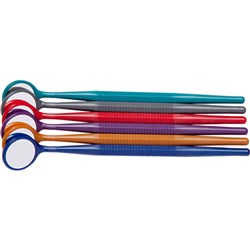 ZIRC Crystal Mouth Mirror - Thin Grip - Jewel Assorted - #4, 12-Pack