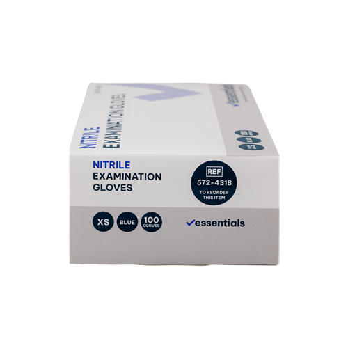 HSE-5724318-C - Essentials Nitrile Gloves Blue Powder Free XS Carton 10 x 100