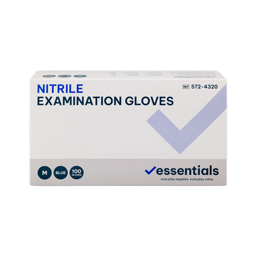 HSE-5724320-C - Essentials Nitrile Gloves Blue Powder Free M Carton 10 x 100