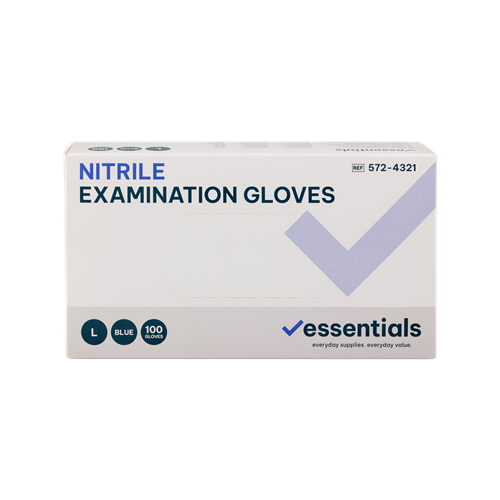 HSE-5724321-C - Essentials Nitrile Gloves Blue Powder Free L Carton 10 x 100