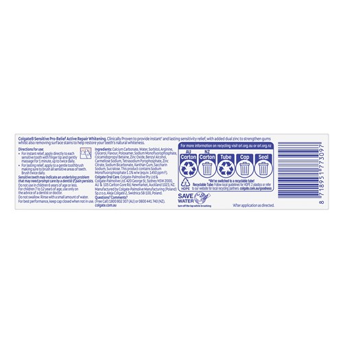 CG-61055860 - Colgate Sensitive Pro-Relief Gum Care Toothpaste back