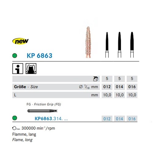 DKP6863314014X5 DIAO Diamond FG Bur KP6863-014 Flame