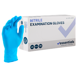 HSE-5724318-C - Essentials Nitrile Gloves Blue Powder Free XS Carton 10 x 100