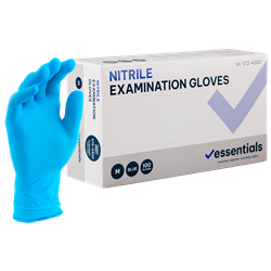 HSE-5724320-C - Essentials Nitrile Gloves Blue Powder Free M Carton 10 x 100