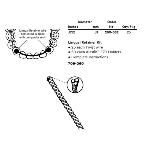 3M Unitek Lingual Retainer Wire (Bondable), 7, .032, 260-032, 25-Pack