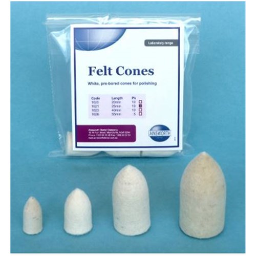 Ainsworth Felt Cone - Pointed Medium 25mm, 10-Pack