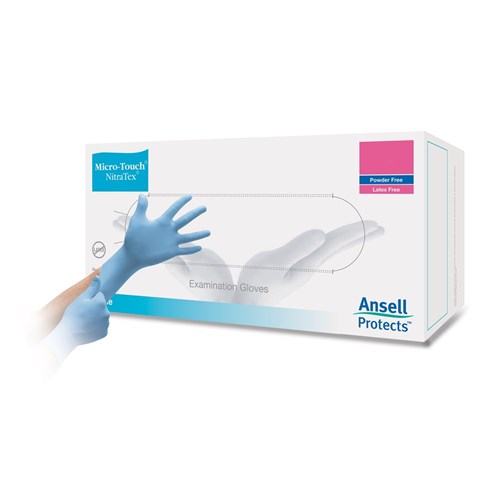 Ansell Gloves - Microtouch Nitratex - Nitrile - Non-Sterile - Powder Free - Medium, 100-Pack