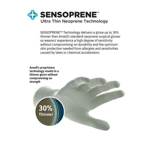 Ansell Gloves - Gammex Sensitive - Accelerator Free - Non Latex - Sterile - Size 7, 50-Pairs