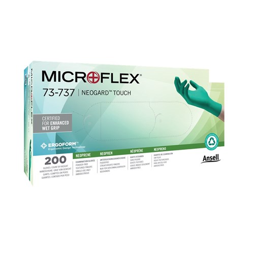 Ansell Gloves - Microflex Neogard Touch - Neoprene - Non Sterile - Powder Free - Small, 200-Pack