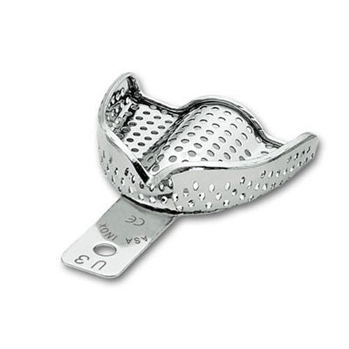 ASA Dental Stainless Steel Impression Tray - Perma Lock - Upper - Size 3