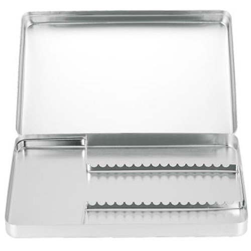 ASA Dental Instrument Tray - Holds 16 Instruments - Stainless Steel - non-perforated - 288 x 187 x 39mm