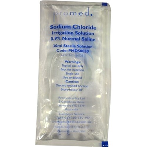 Promed Sodium Chloride - 0.9% - 30ml Sachets, 75-Pack