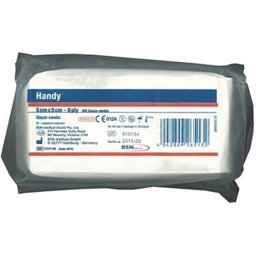 Swann Morton Handy Gauze Swab - Sterile - 8ply - 5 x 5cm, 100-Pack