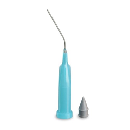 Centrix AccuDose - Stainless Steel Needle Tip - Bendable - Aqua Blue Tube with Grey Plug - 24 Gauge, 100-Pack