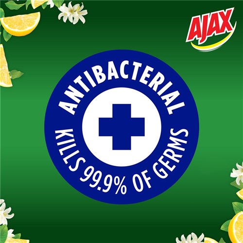 AJAX SPRAYn'WIPE - MultiPurpose Antibacterial Disinfectant - Lemon Citrus - 500ml Trigger Spray Recycled Bottle, 8-Pack