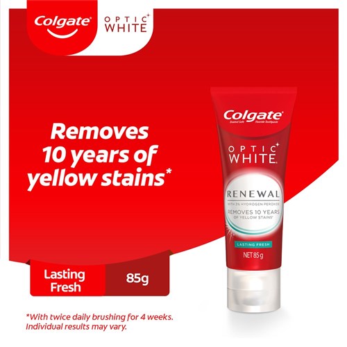 Colgate OPTIC WHITE - RENEWAL Toothpaste - 3% Hydrogen Peroxide - 85g, 6-Pack