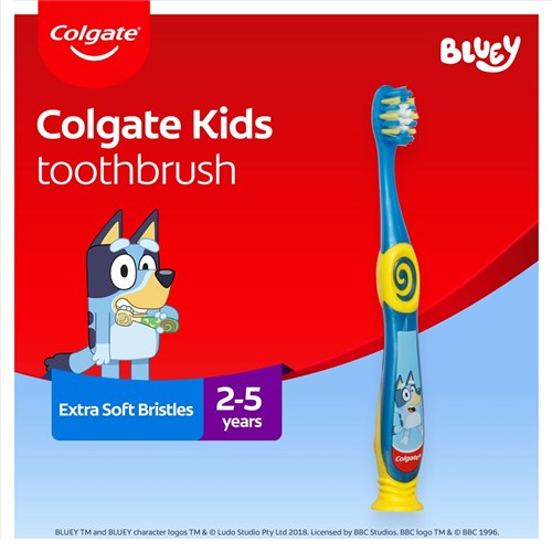 Colgate Manual Toothbrush - Junior - Bluey - 2-5 Years - Extra Soft Bristles, 8-Pack