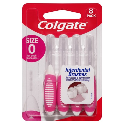 Colgate Interdental Brushes - Size 0 - 8 Brushes per Pack, 6-Packs