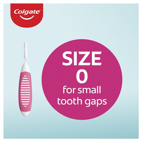 Colgate Interdental Brushes - Size 0 - 8 Brushes per Pack, 6-Packs