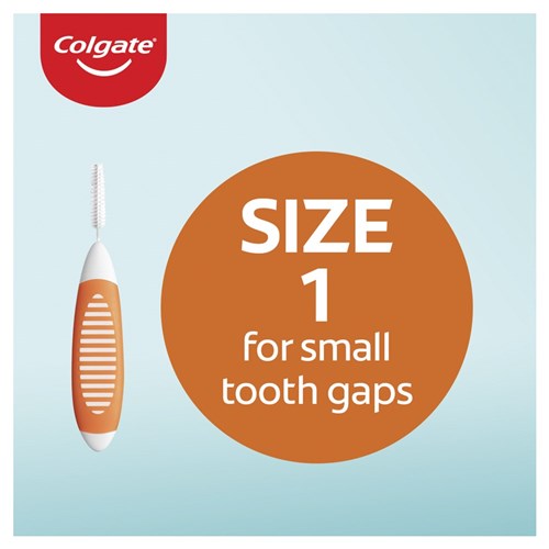Colgate Interdental Brushes - Size 1 - 8 Brushes per Pack, 6-Packs