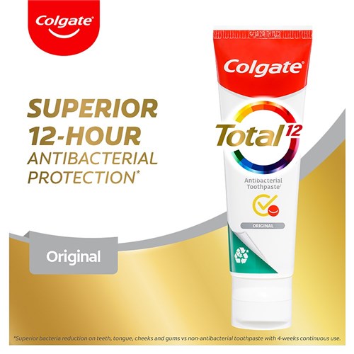 Colgate Toothpaste - Total Original Antibacterial Fluoride Toothpaste - 40g, 24-Pack