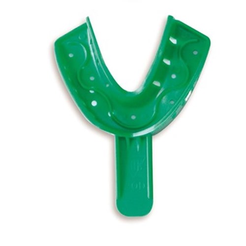 GC Spacer Tray - Disposable Perforated Impression Tray - 20D - Large Lower - Green, 12-Pack