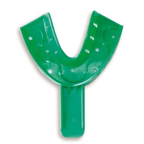 GC Spacer Tray - Disposable Perforated Impression Tray - 22D - Small Lower - Green, 12-Pack