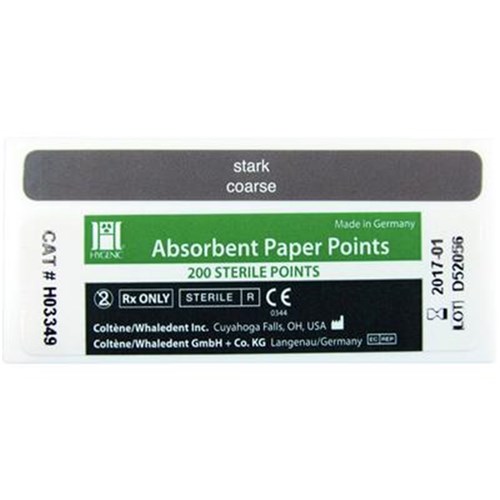 Coltene HYGENIC Paper Points - White Points - Size C - Drawer Box, 200-Pack