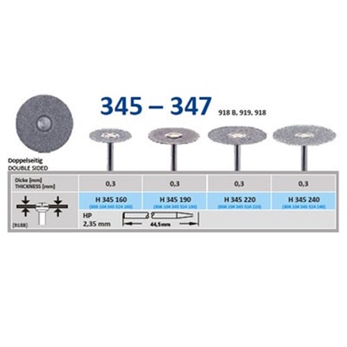 Horico Diamond Disc - 345-220 - Diaflex - Double Sided - Straight (HP), 1-Pack