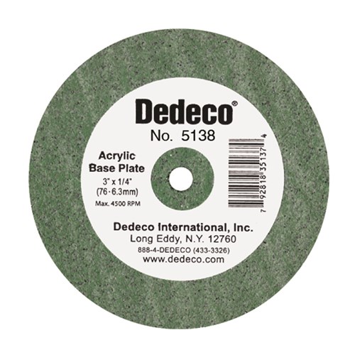 Dedeco Lathe Wheel - Coarse - Acrylic Base Plate - 76 x 9.5mm