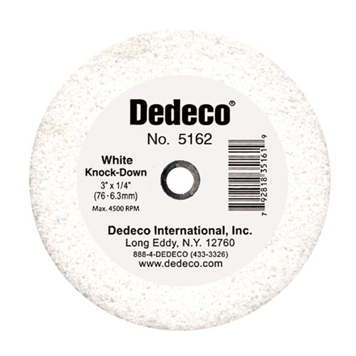 Dedeco Lathe Wheel - White - Knock Down - Coarse - 76 x 9.5mm
