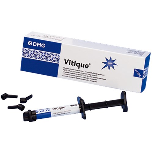 DMG Vitique - Resin-Based Luting Cement - Shade BL - 6g Syringe, 1-Pack and 10 tips