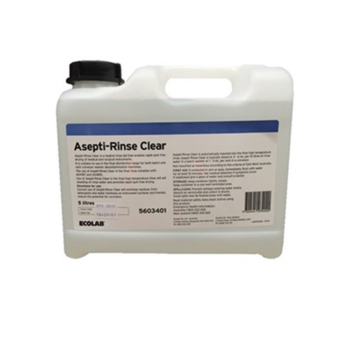 Ecolab Asepti Rinse - Clear Neutral Rinse Additive - 5L Bottle