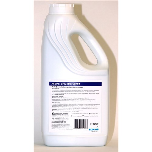 Ecolab Asepti Epizyme Ultra - Multi-Enzymatic Detergent and Biofilm Remover - 2 Litre Bottle