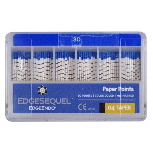 EdgeEndo EdgeSequel Paper Points - 04 Taper - Size 30, 60-Pack