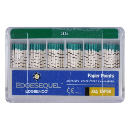 EdgeEndo EdgeSequel Paper Points - 04 Taper - Size 35, 60-Pack
