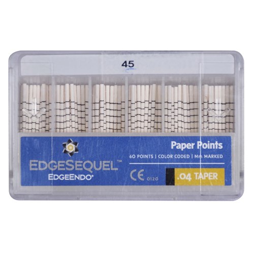 EdgeEndo EdgeSequel Paper Points - 04 Taper - Size 45, 60-Pack