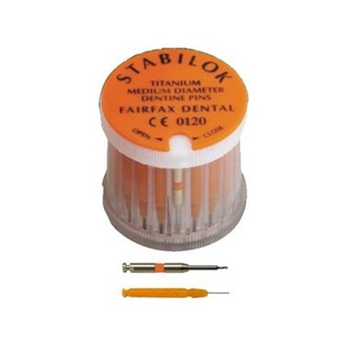Stabilok Pin - Orange - Medium, 20-Pack with 1 Titanium Drill