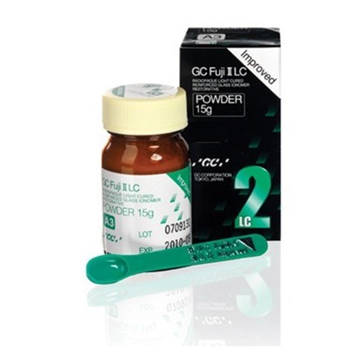 GC FUJI 2 LC Improved Powder - Light-Cured Glass Ionomer Restorative - Shade A3.5 - 15g bottle