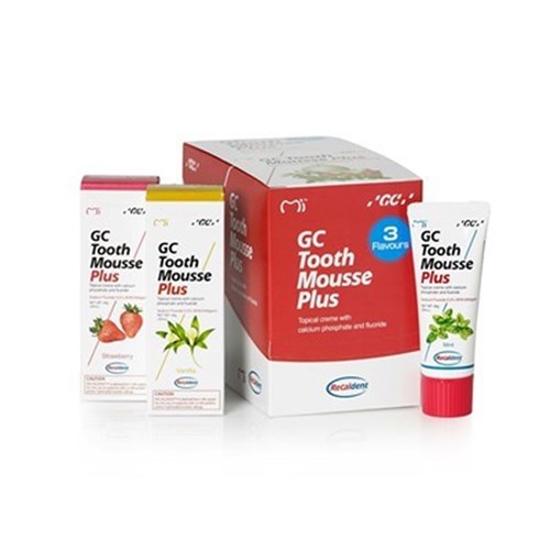 GC TOOTH MOUSSE PLUS - Assorted - Strawberry, Mint, Vanilla - 40g Tubes, 10-Pack