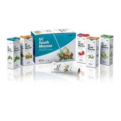 GC TOOTH MOUSSE - Assorted - Strawberry, Vanilla, Mint, Melon, Tutti-Frutti - 40g Tubes, 10-Pack